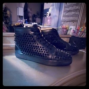 Christian Louboutin Studded Calfskin Sneakers